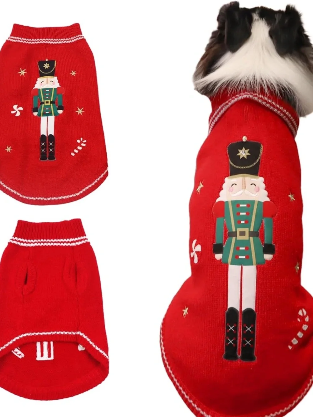 Nutcracker Dog Christmas Sweater Medium Warm Knit Puppy Jumper NWOT